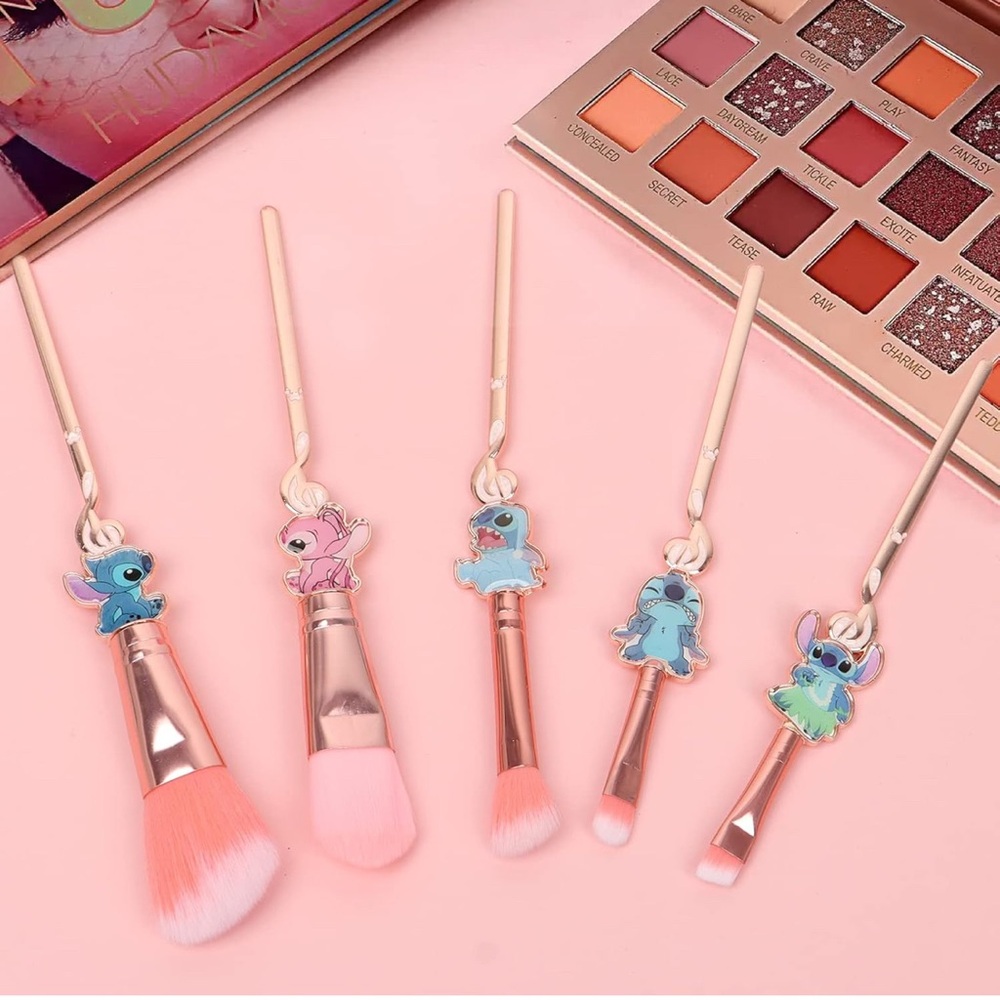 5PCS Lilo & Stitch Makeup Brushes Set - Premium Synthetic - Brand New